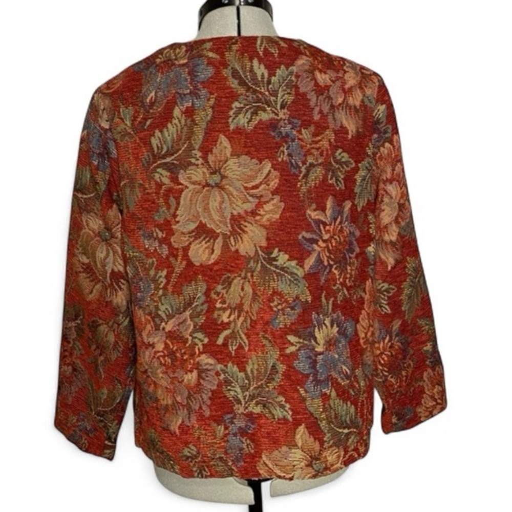 COLDWATER‎ CREEK FLORAL TAPESTRY JACKET SIZE WOMANS PETITE MEDIUM - Picture 2 of 9
